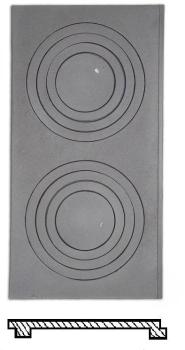 Innbee® Ofenplatten 600x310 Gusseisen Küchenplatte für Ofen Grill und Küche mit Ringen In-2602